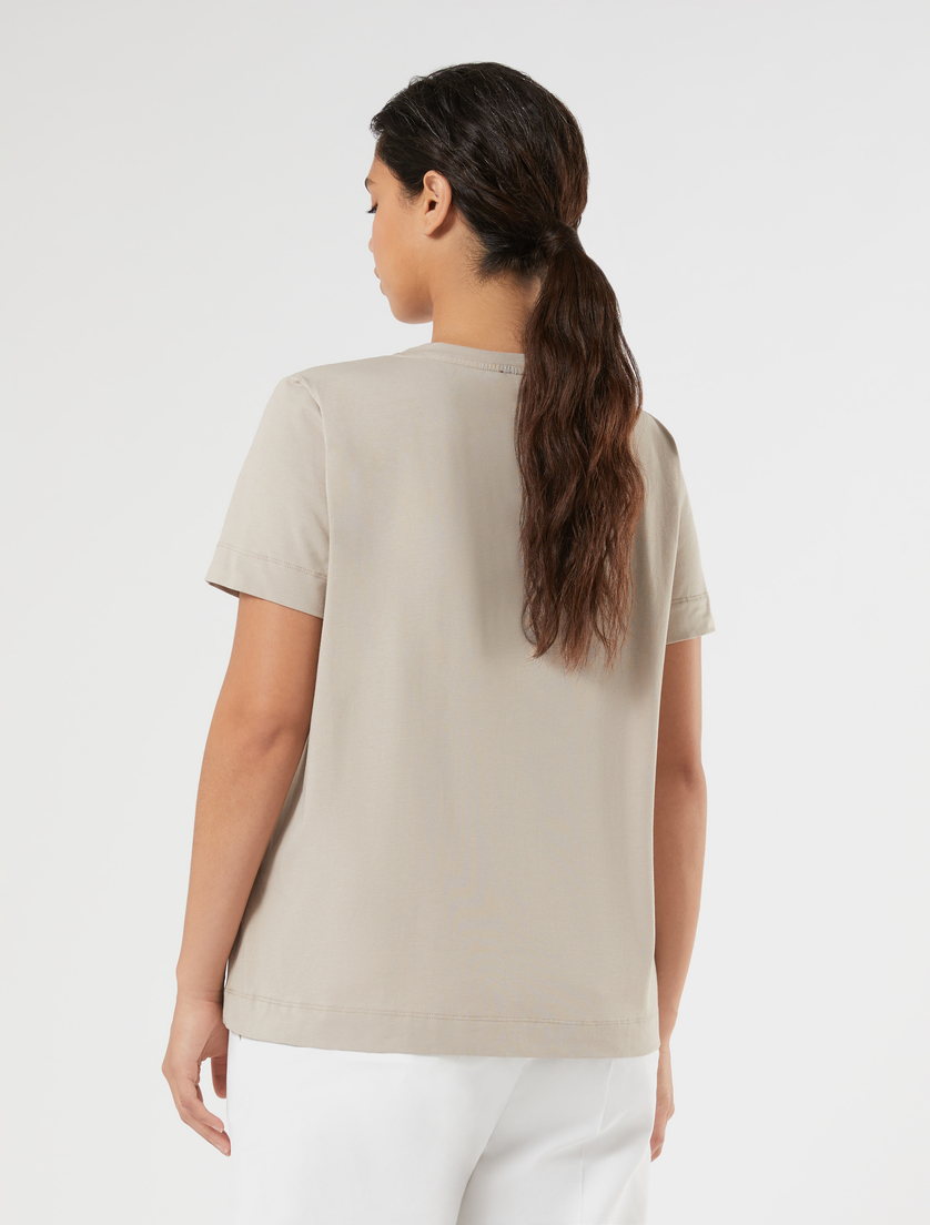 T-shirt en jersey de coton - GRIS TOURTERELLE - Marina Rinaldi - 4