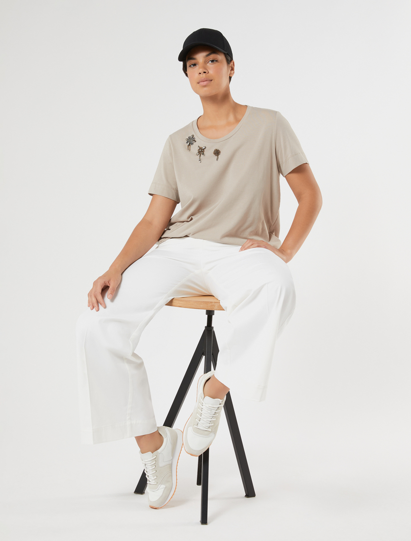 T-shirt en jersey de coton - GRIS TOURTERELLE - Marina Rinaldi - 2