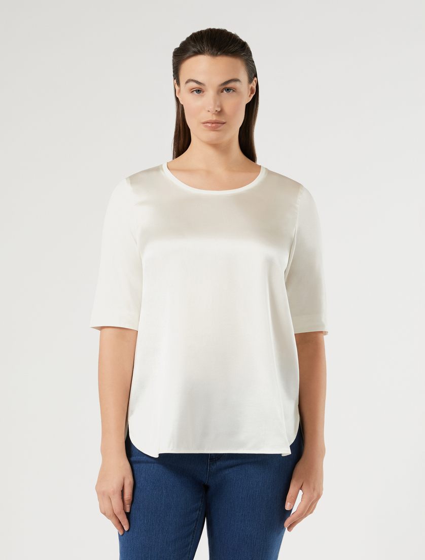 T-Shirt aus Jersey und Seide - ELFENBEINFARBEN - Marina Rinaldi - 3