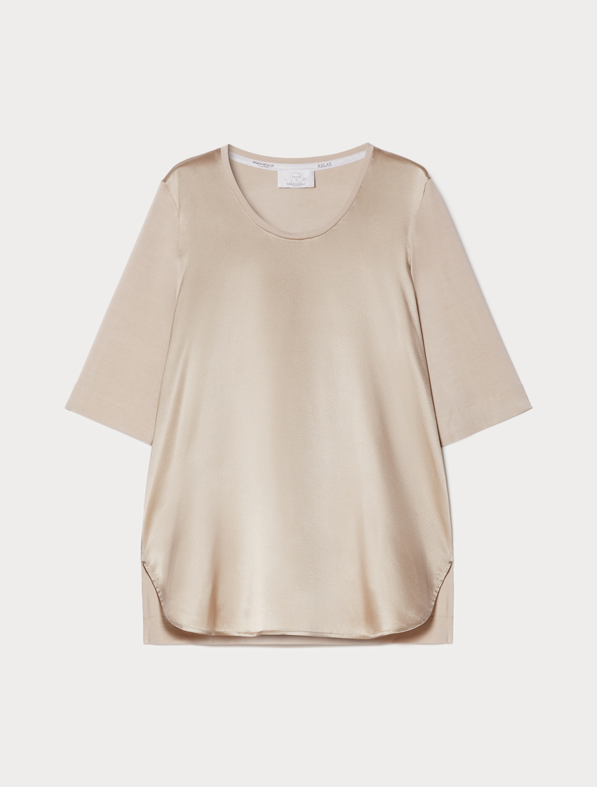 Jersey and silk T-shirt - TURTLEDOVE - Marina Rinaldi