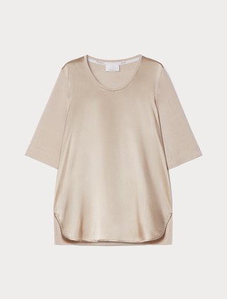 Jersey and silk T-shirt - Marina Rinaldi
