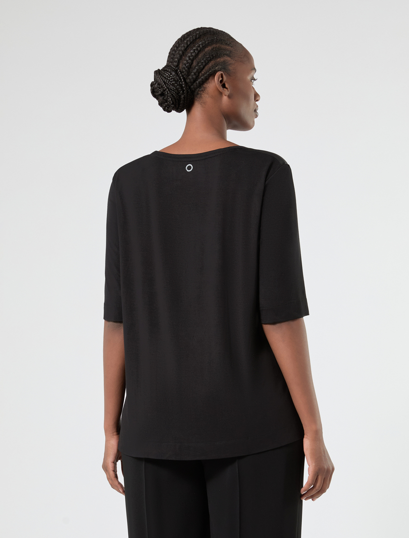 T-Shirt aus Jersey und Seide - SCHWARZ - Marina Rinaldi - 4