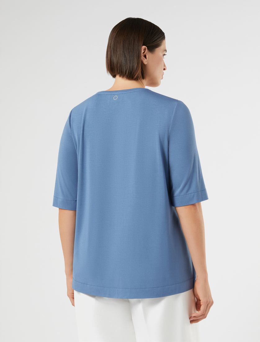 Jersey and silk T-shirt - AVIO - Marina Rinaldi - 4