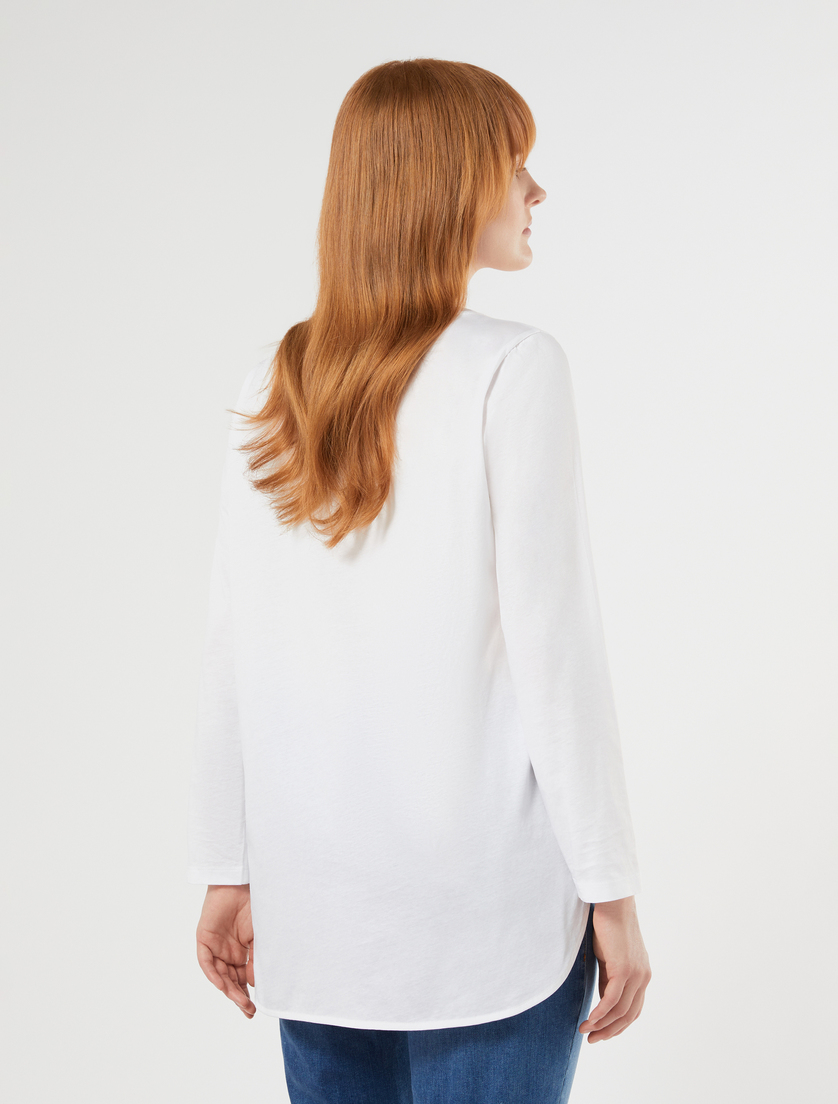 T-shirt en jersey de coton - BLANC NEUTRE - Marina Rinaldi - 4