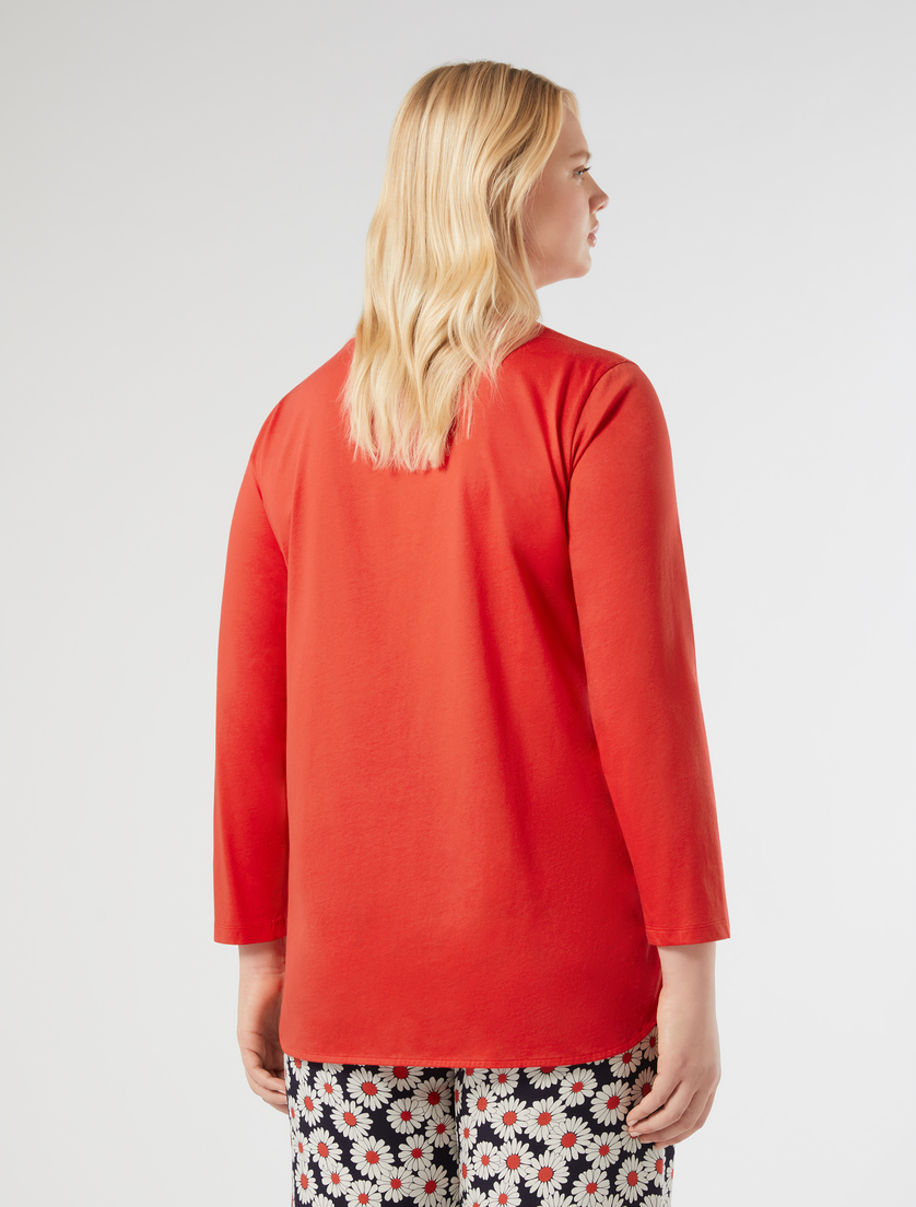 T-shirt en jersey de coton - ROUGE - Marina Rinaldi - 4