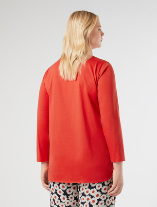 Cotton jersey T-shirt - RED - Marina Rinaldi - 4