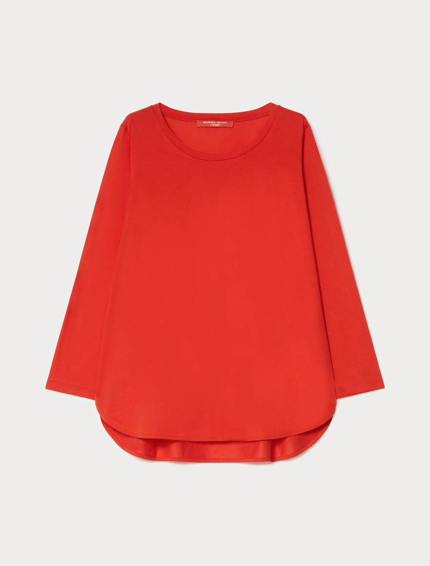 T-shirt en jersey de coton - ROUGE - Marina Rinaldi