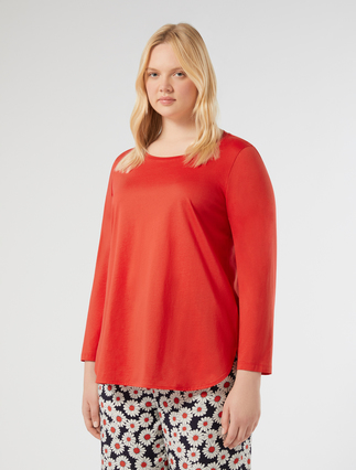 Cotton jersey T-shirt - RED - Marina Rinaldi - 3