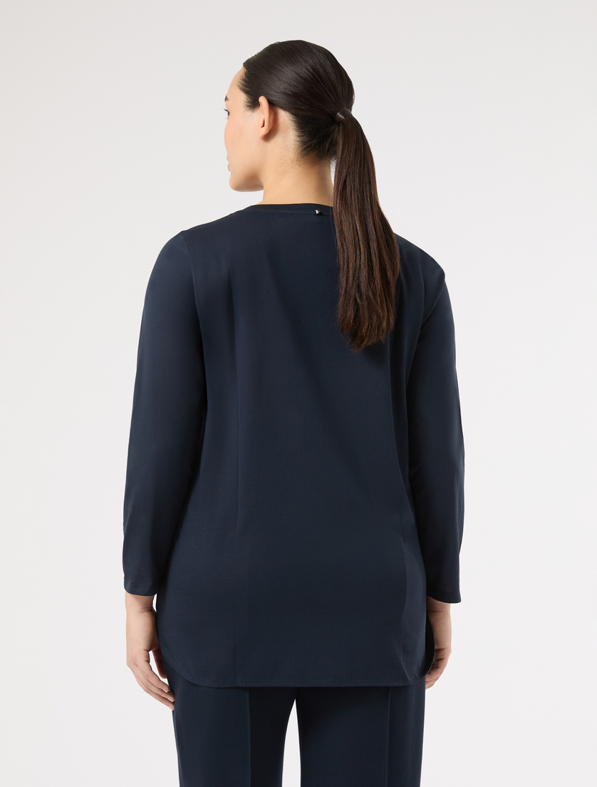 Cotton jersey T-shirt - NAVY - Marina Rinaldi - 4