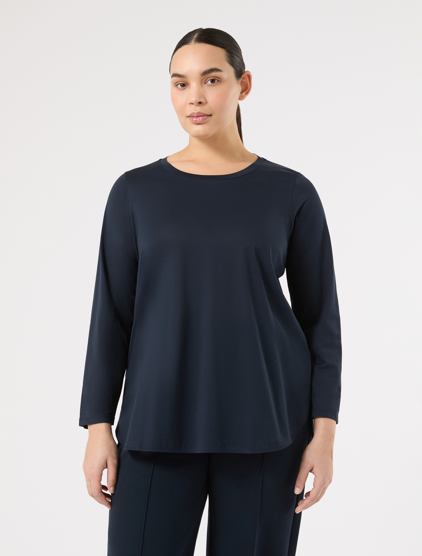 Cotton jersey T-shirt - NAVY - Marina Rinaldi - 3