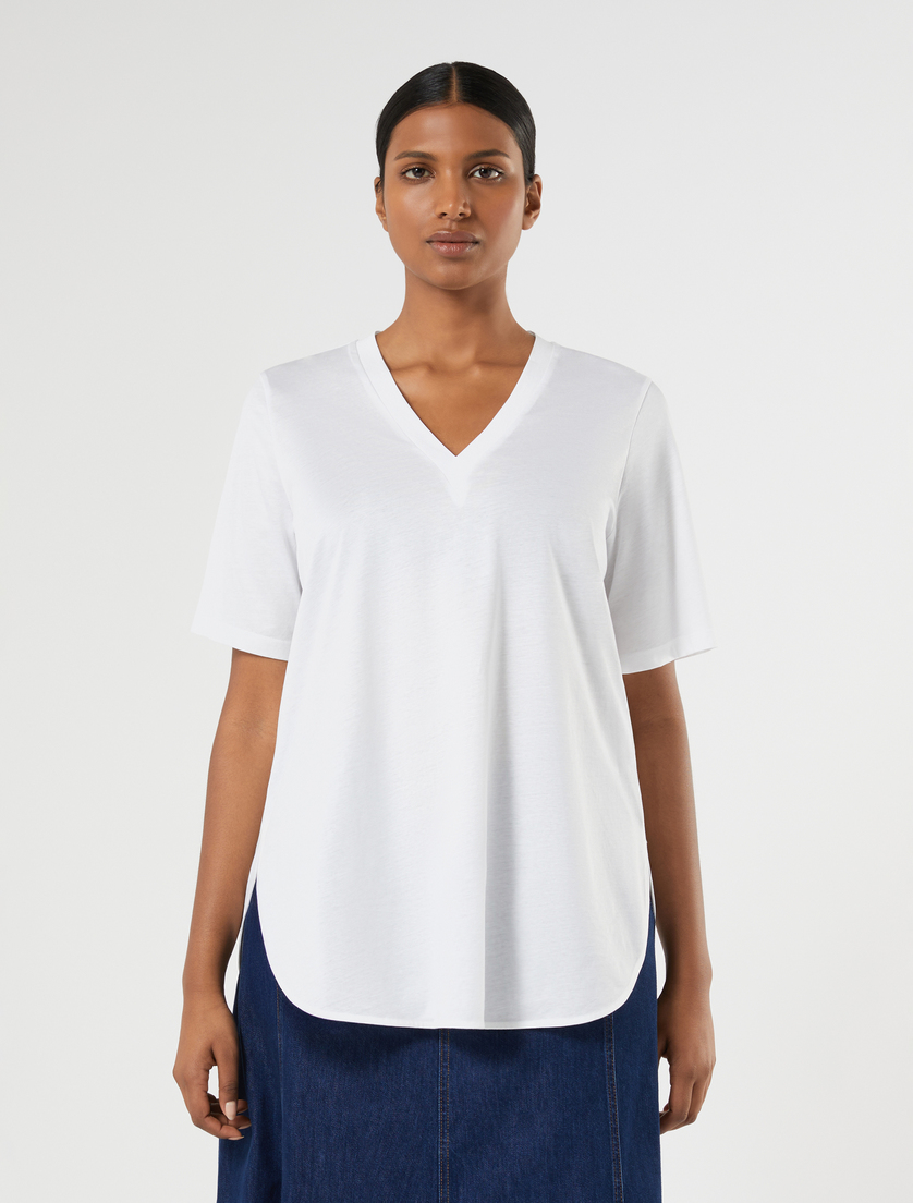 T-shirt en jersey de coton - BLANC NEUTRE - Marina Rinaldi - 3