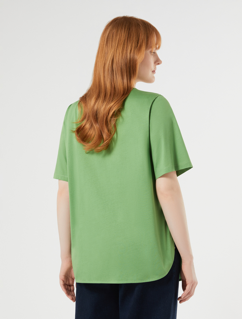 T-shirt in jersey di cotone - VERDE - Marina Rinaldi - 4