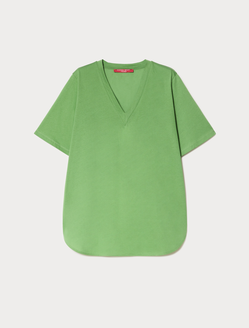 T-shirt in jersey di cotone - VERDE - Marina Rinaldi