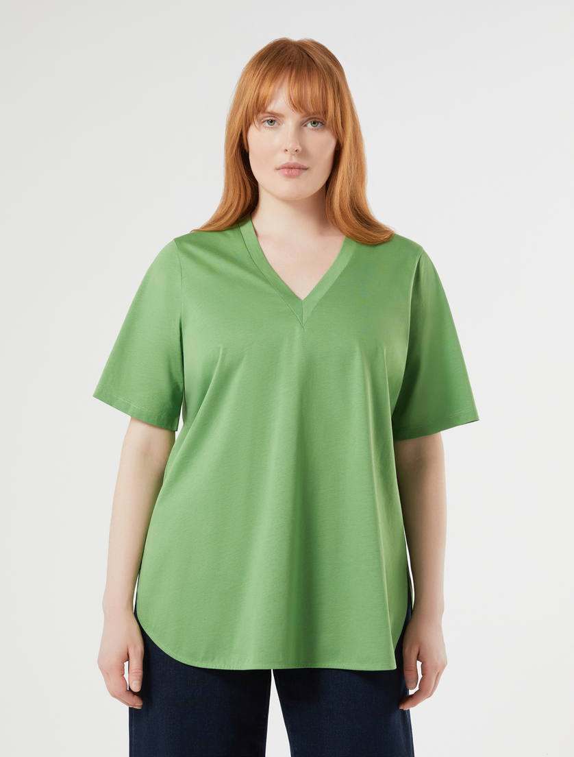 T-shirt in jersey di cotone - VERDE - Marina Rinaldi - 3