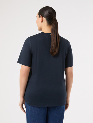 Cotton jersey T-shirt - NAVY - Marina Rinaldi - 4