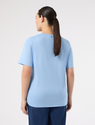 Cotton jersey T-shirt - LIGHT BLUE - Marina Rinaldi - 4