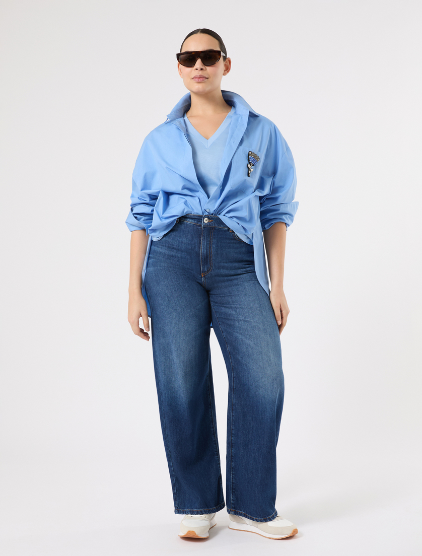 Cotton jersey T-shirt - LIGHT BLUE - Marina Rinaldi - 2