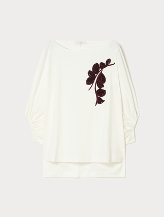Embroidered jersey T-shirt - Marina Rinaldi