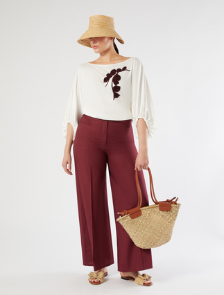 Embroidered jersey T-shirt - Marina Rinaldi