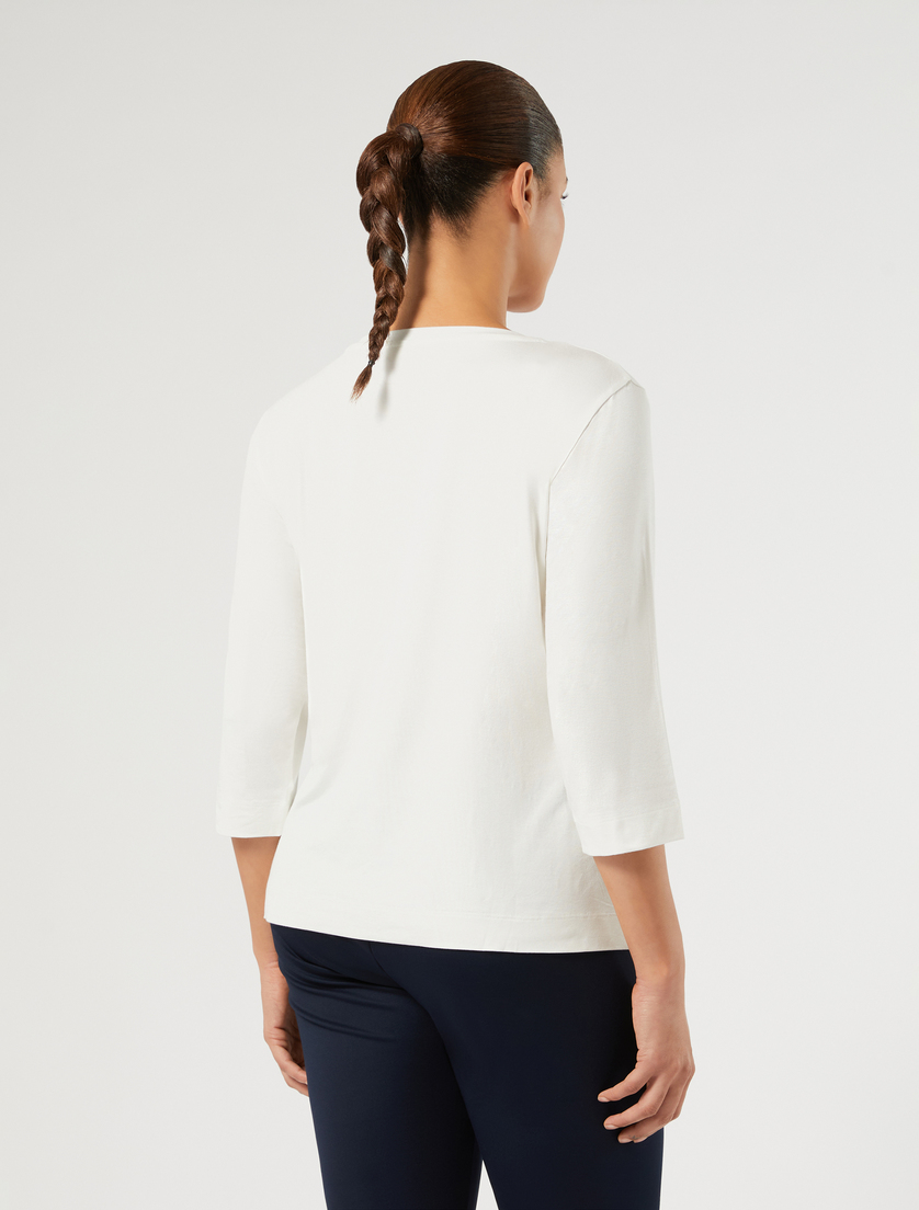 Viscose jersey T-shirt - IVORY - Marina Rinaldi - 4