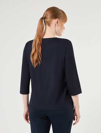 T-shirt en jersey de viscose - BLEU NUIT - Marina Rinaldi - 4