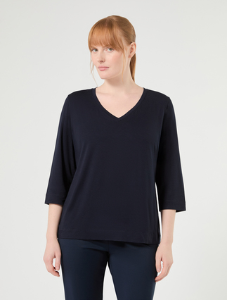 T-shirt en jersey de viscose - BLEU NUIT - Marina Rinaldi - 3