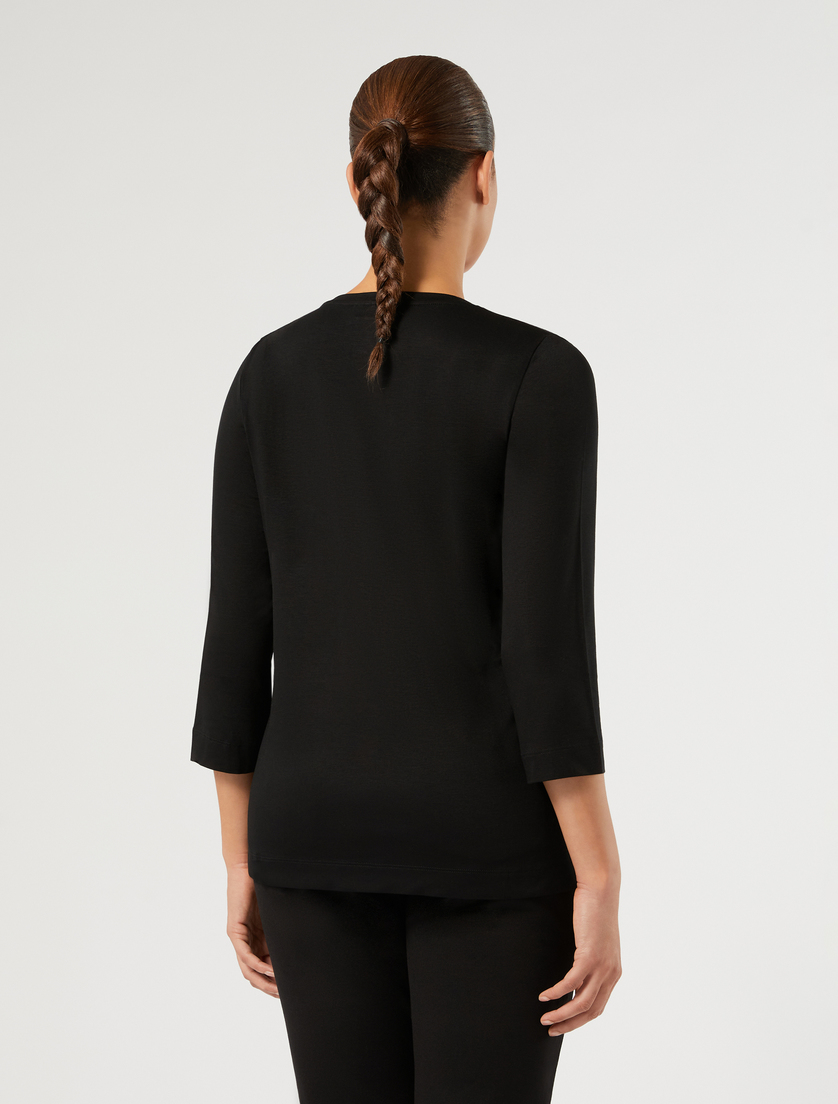 Viscose jersey T-shirt - BLACK - Marina Rinaldi - 4