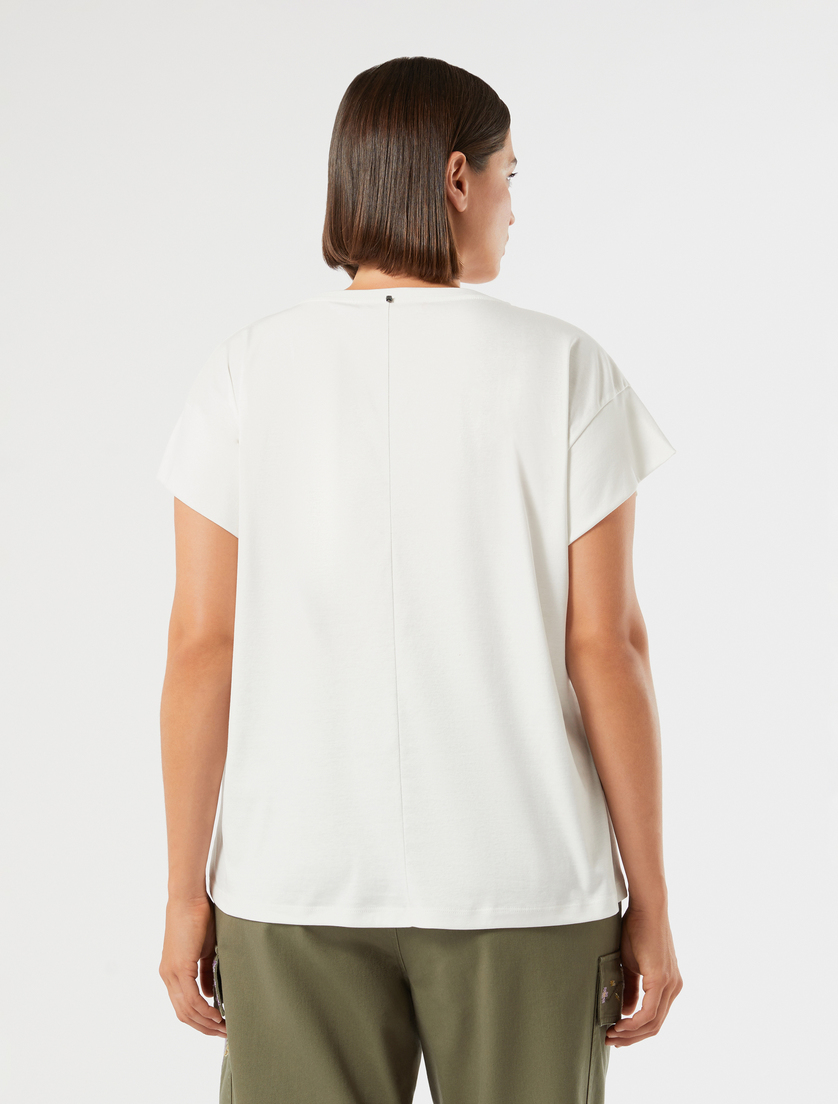 Cotton jersey T-shirt - IVORY - Marina Rinaldi - 4