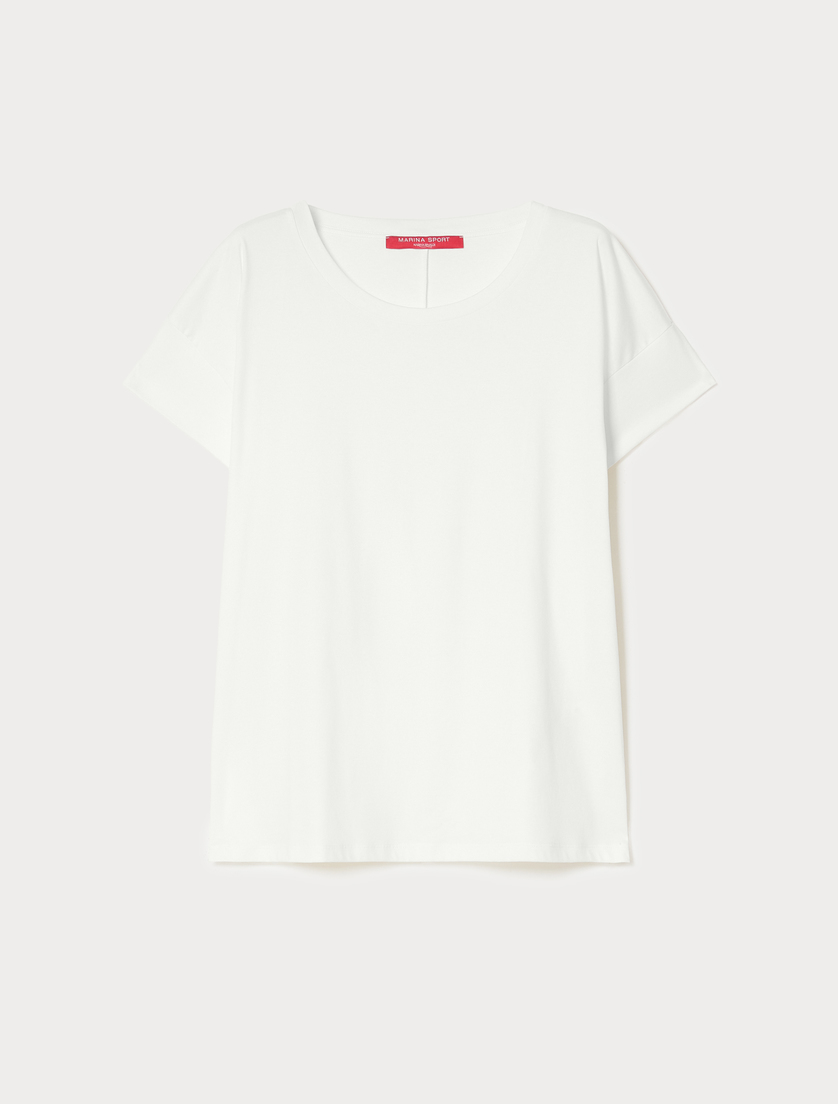 Cotton jersey T-shirt - IVORY - Marina Rinaldi