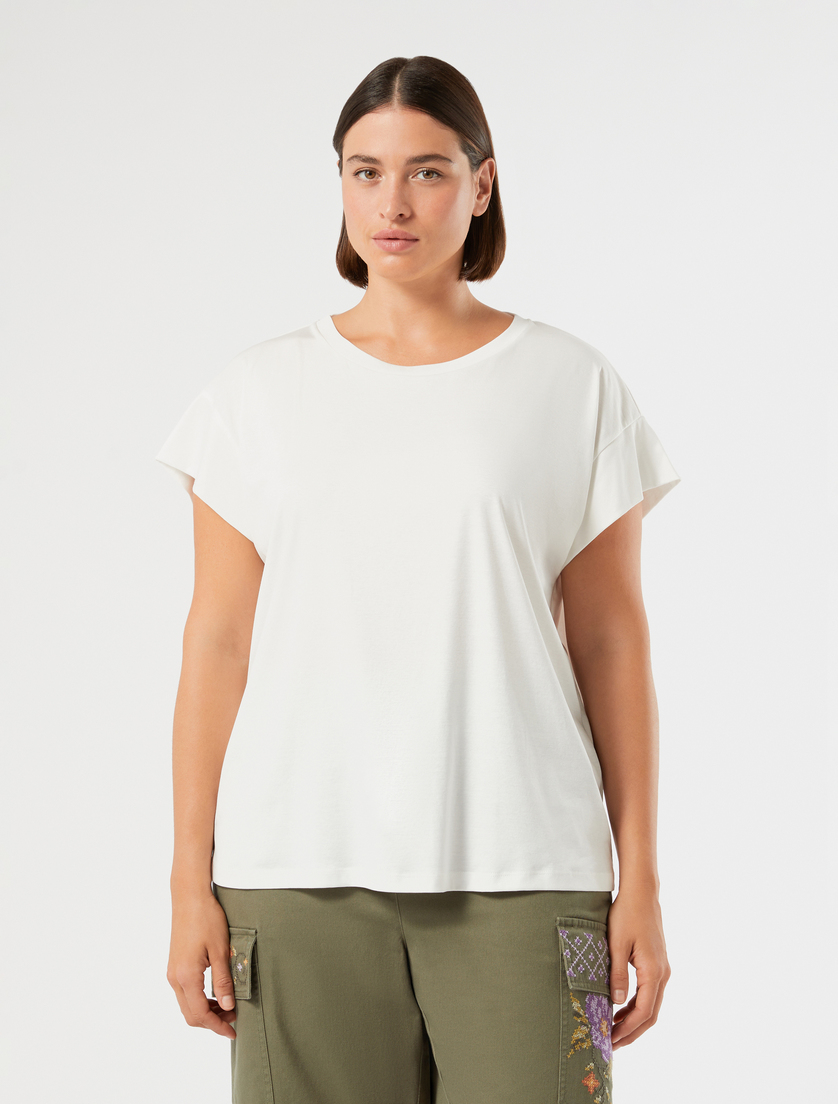 Cotton jersey T-shirt - IVORY - Marina Rinaldi - 3