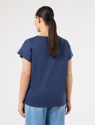 Cotton jersey T-shirt - ULTRAMARINE - Marina Rinaldi - 4