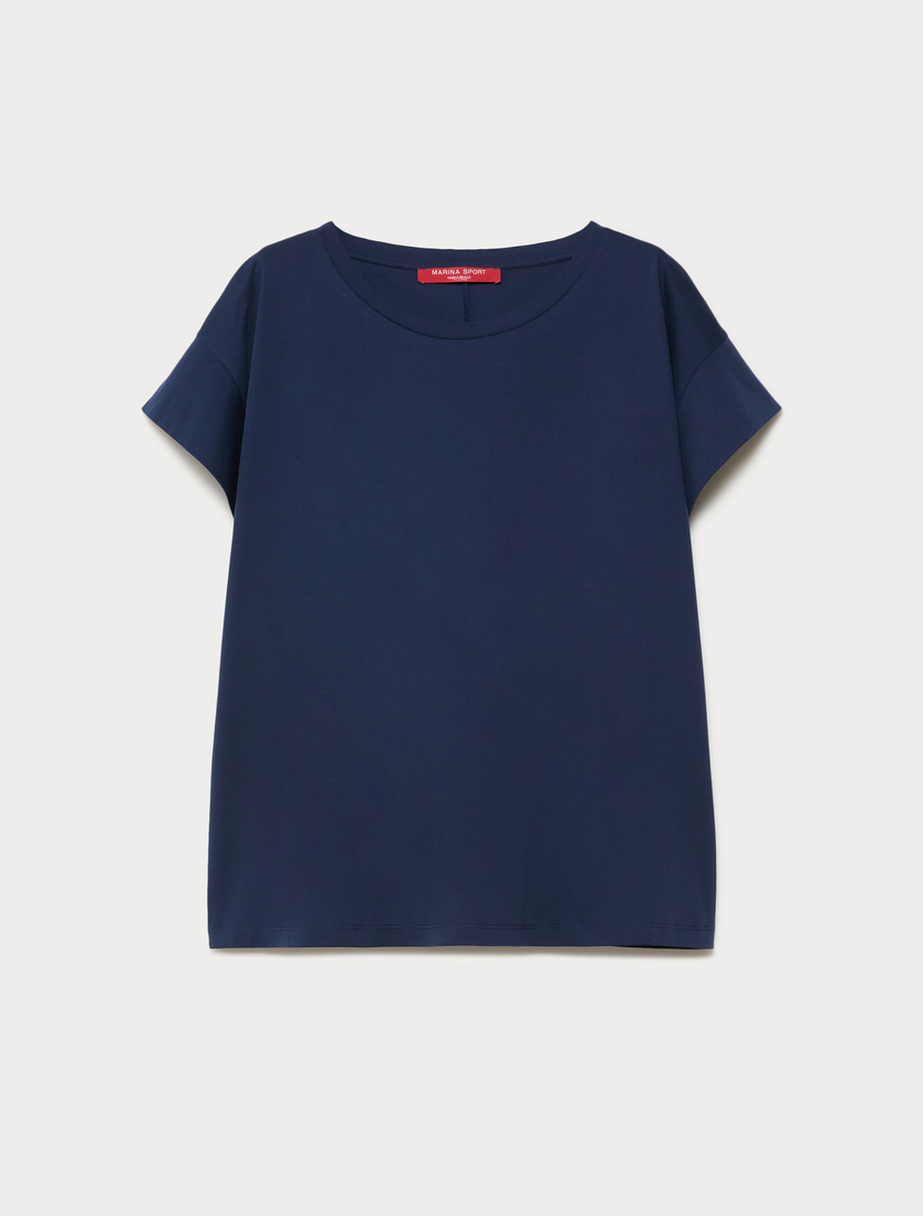 Cotton jersey T-shirt - ULTRAMARINE - Marina Rinaldi