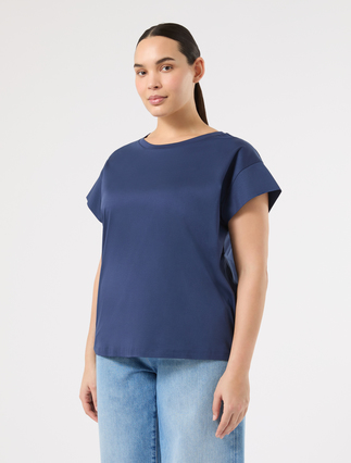 Cotton jersey T-shirt - ULTRAMARINE - Marina Rinaldi - 3