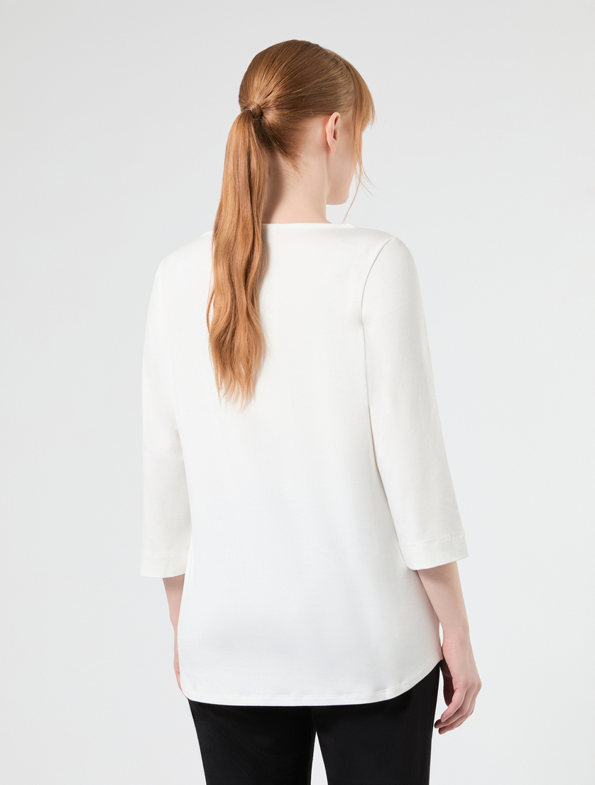 T-Shirt aus Viskosejersey - ELFENBEINFARBEN - Marina Rinaldi - 4