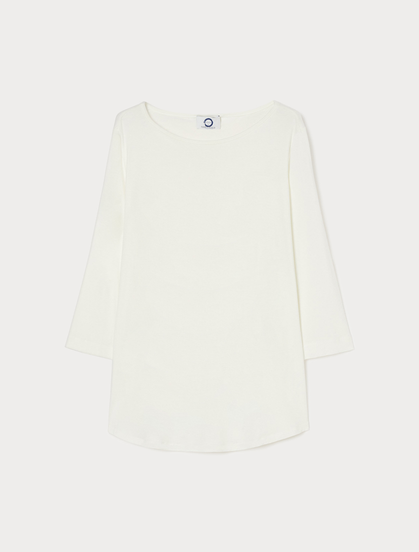 T-Shirt aus Viskosejersey - ELFENBEINFARBEN - Marina Rinaldi