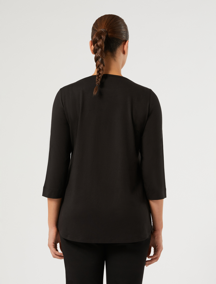 T-Shirt aus Viskosejersey - SCHWARZ - Marina Rinaldi - 4