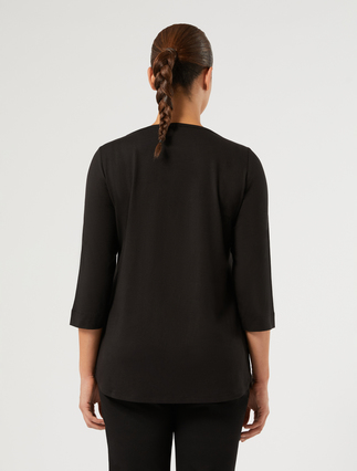 Viscose jersey T-shirt - BLACK - Marina Rinaldi - 4