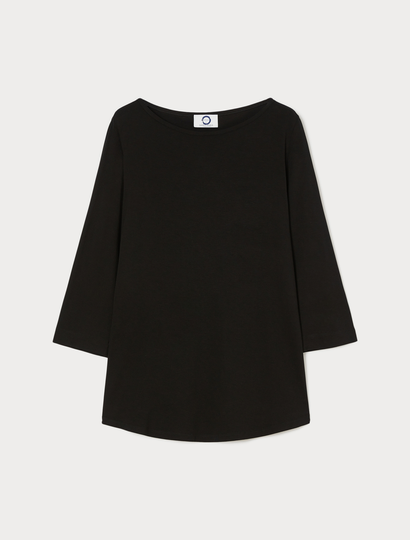 T-Shirt aus Viskosejersey - SCHWARZ - Marina Rinaldi