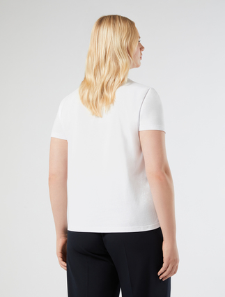 Cotton jersey T-shirt - OPTICAL WHITE - Marina Rinaldi - 4