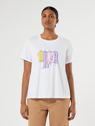 Cotton jersey T-shirt - OPTICAL WHITE - Marina Rinaldi - 3