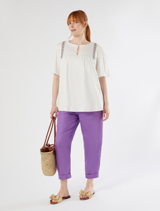 T-Shirt aus Jersey mit Stickerei - Marina Rinaldi