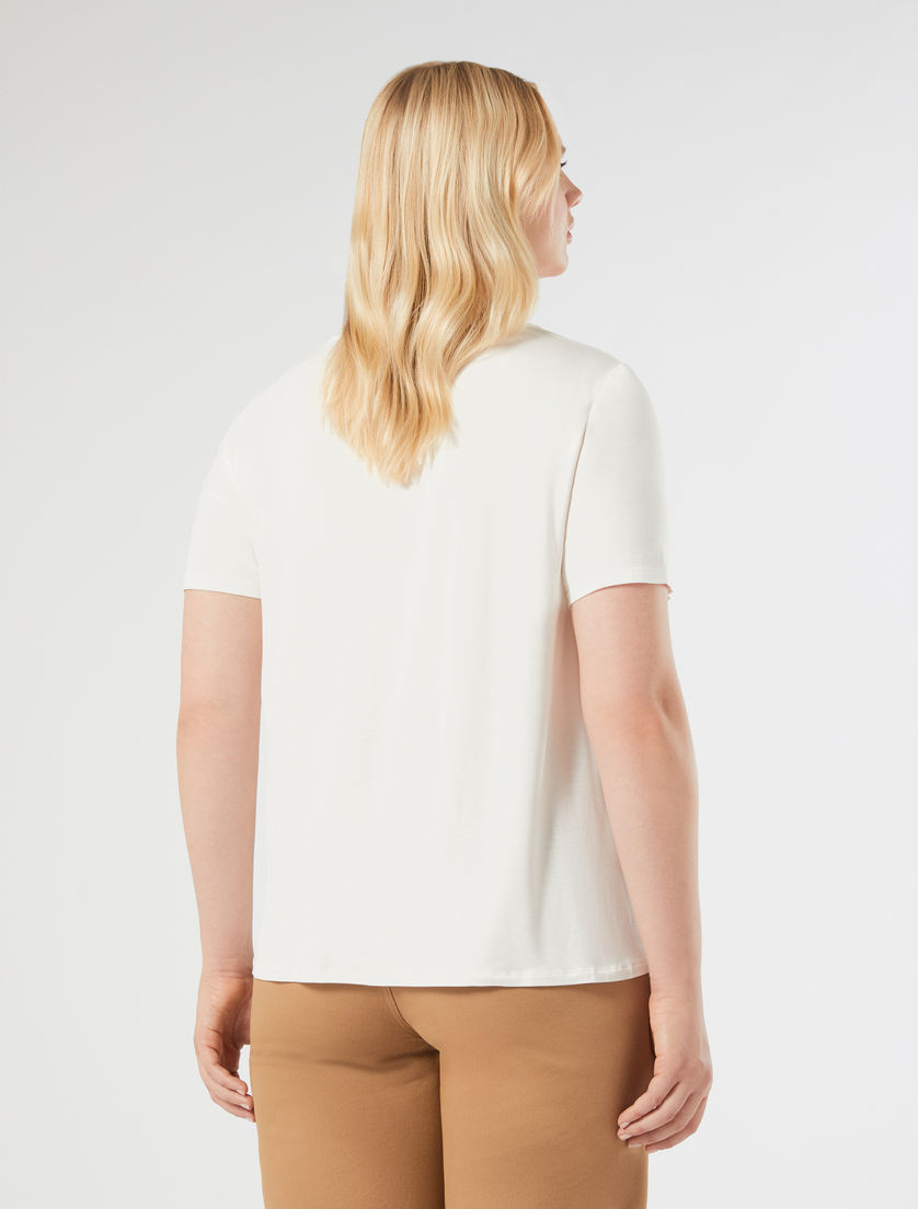 Viscose jersey T-shirt - IVORY - Marina Rinaldi - 4