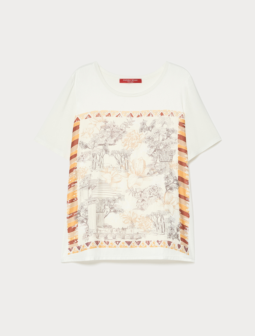 Viscose jersey T-shirt - IVORY - Marina Rinaldi
