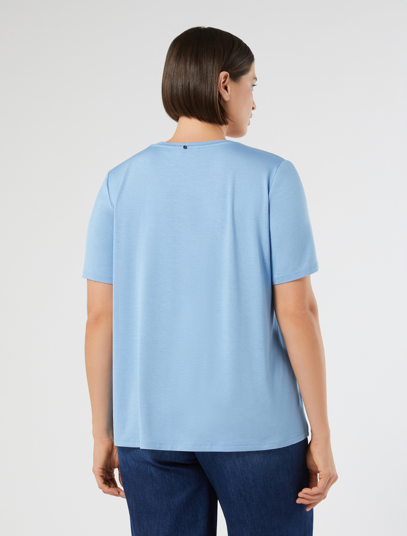 Viscose jersey T-shirt - LIGHT BLUE - Marina Rinaldi - 4