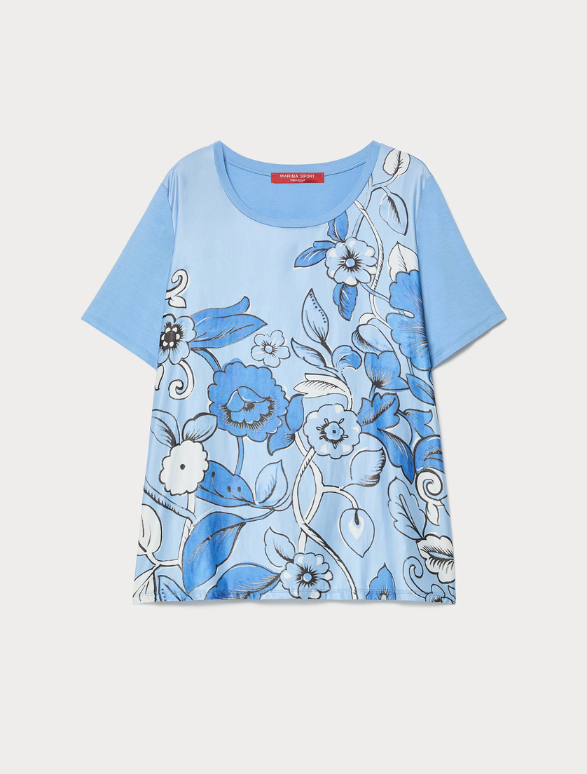 Viscose jersey T-shirt - LIGHT BLUE - Marina Rinaldi
