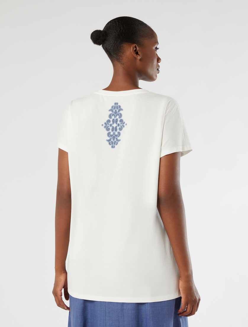Cotton jersey T-shirt - IVORY - Marina Rinaldi - 4