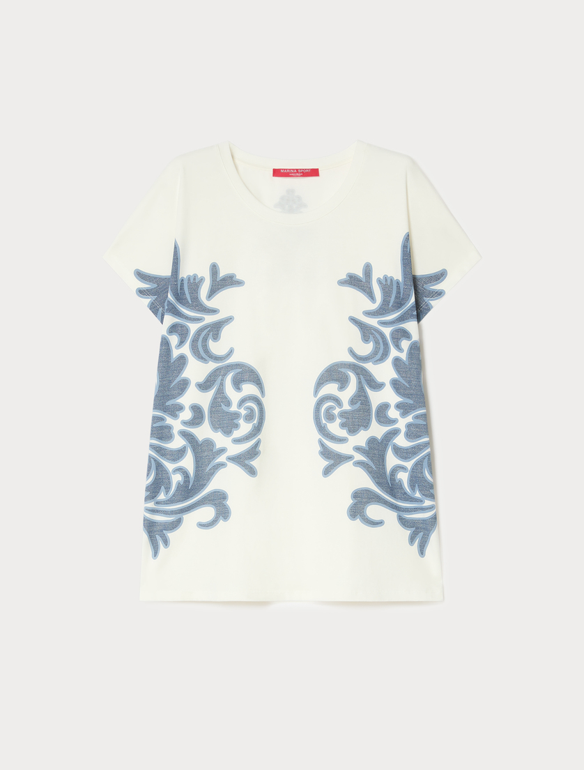 Cotton jersey T-shirt - IVORY - Marina Rinaldi
