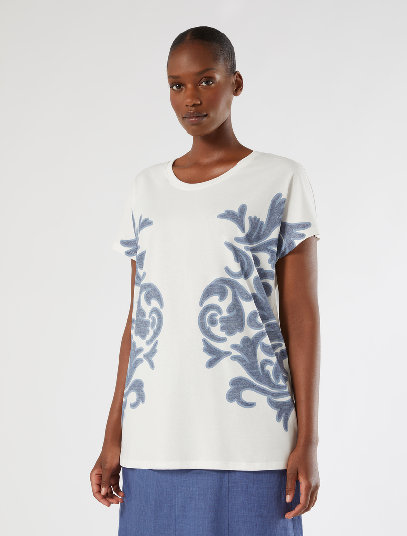 Cotton jersey T-shirt - IVORY - Marina Rinaldi - 3