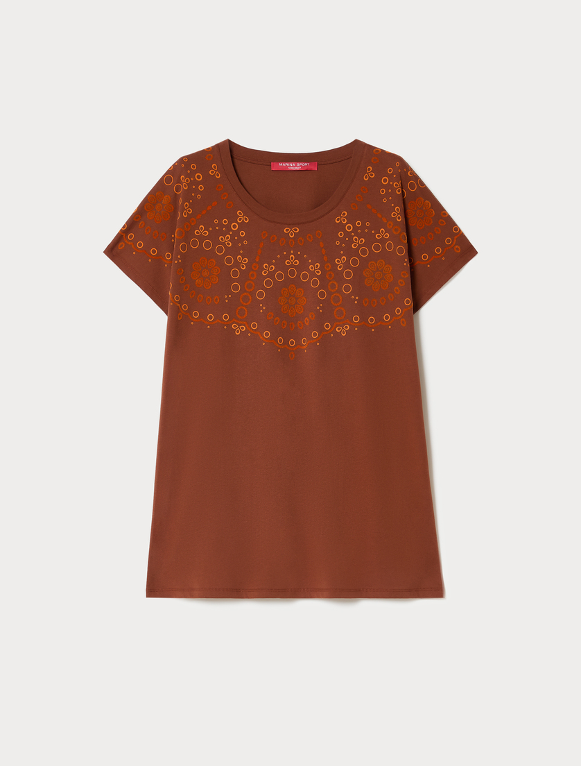 Cotton jersey T-shirt - BROWN BRONZE - Marina Rinaldi