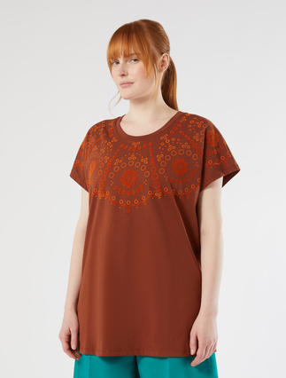 Cotton jersey T-shirt - BROWN BRONZE - Marina Rinaldi - 3